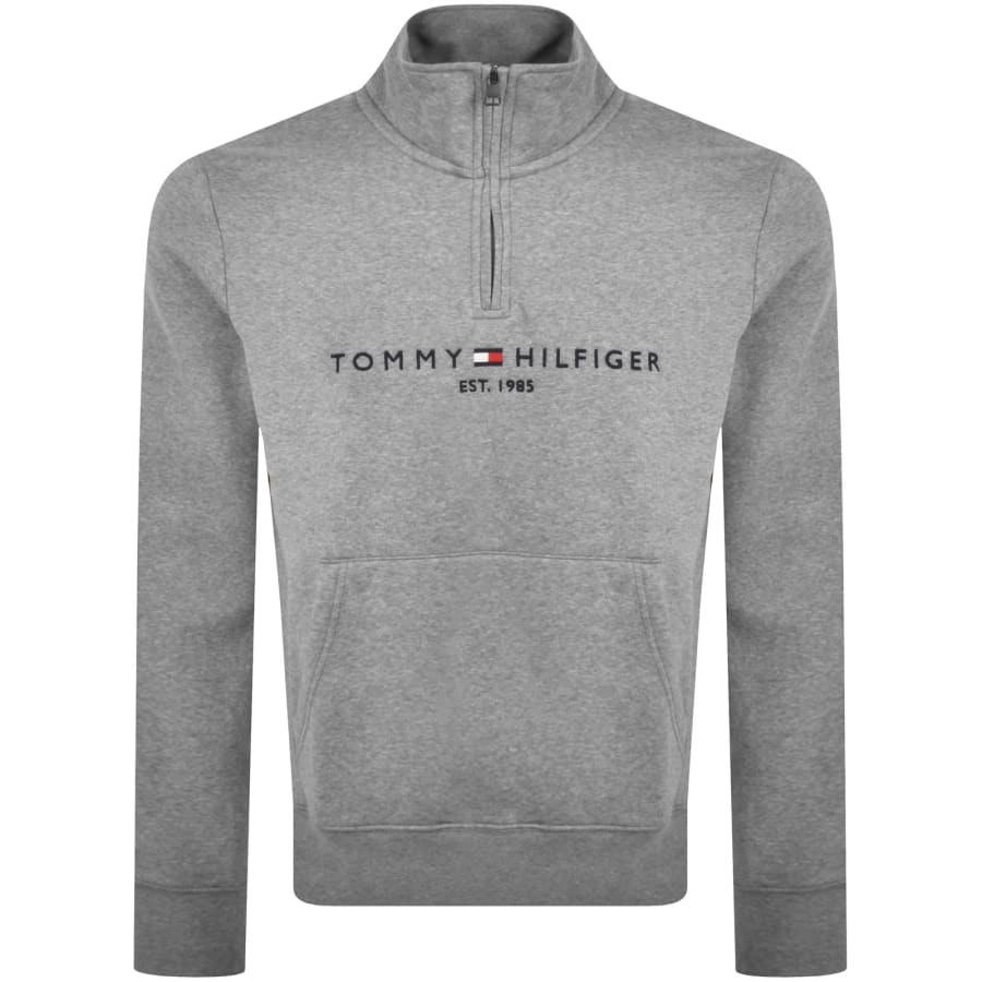 Tommy Hilfiger Half Zip Sweatshirt Grey Mainline Menswear Ireland
